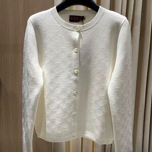 New Gucci 2025 Stretch GG viscose jacquard cardigan S